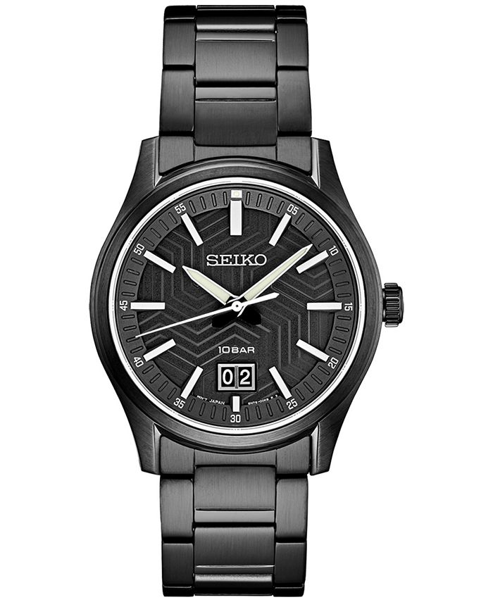 Seiko Men's Essentials Black Ion Finished Stainless Steel Bracelet Watch  40mm & Reviews - All Watches - Jewelry & Watches - Macy's