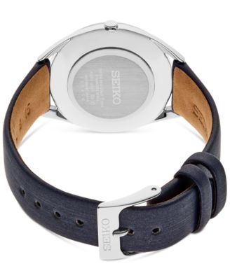 Seiko Women's Essentials Blue Leather Strap Watch 32mm