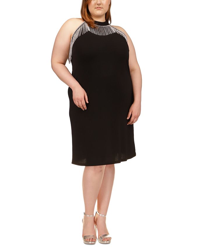 Michael Kors Plus Size Rhinestone-Detail Halter Dress & Reviews - Dresses - Plus  Sizes - Macy's