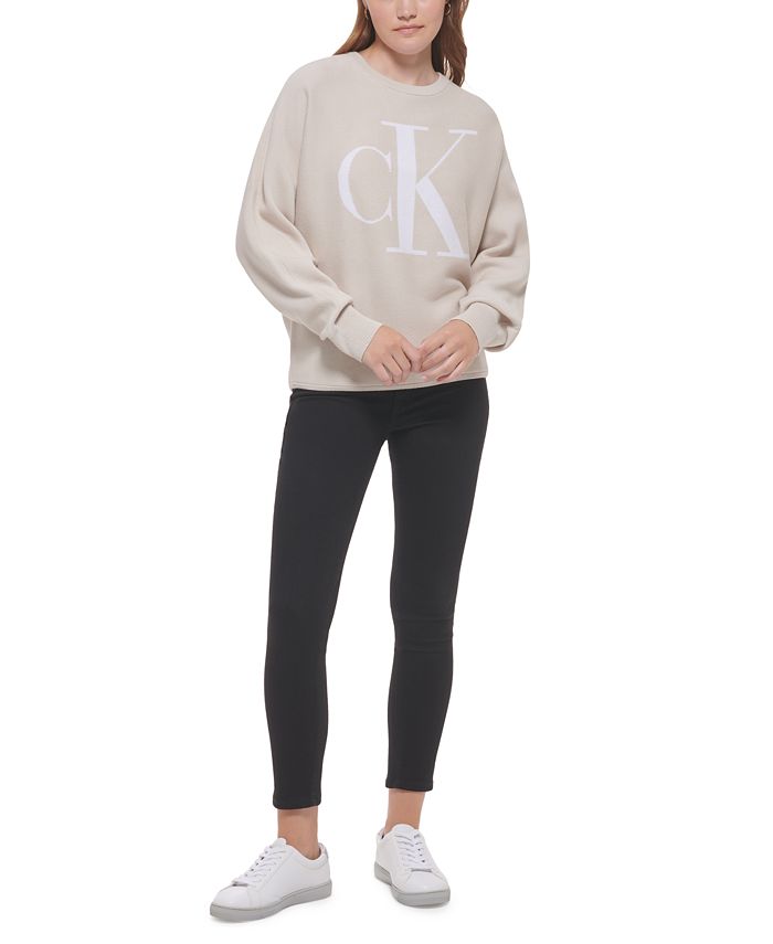 Calvin Klein Jeans Women's Monogram Dolman Knit Top & Reviews ...