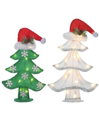 National Tree Company Pre-Lit Green And White Christmas Tree Assortment ...