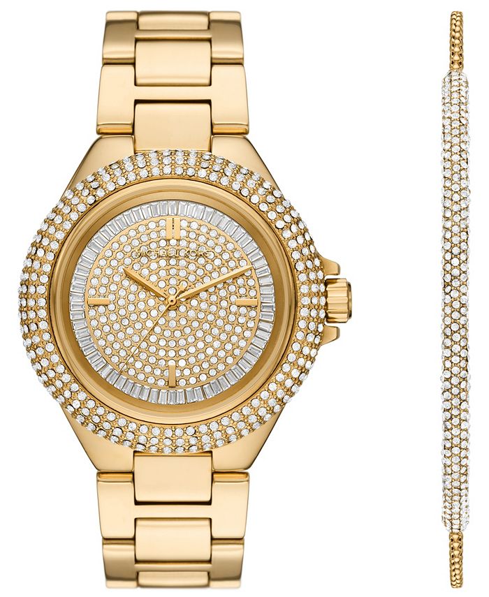 Michael Kors Women's Camille Three-Hand Gold-Tone Stainless Steel ...