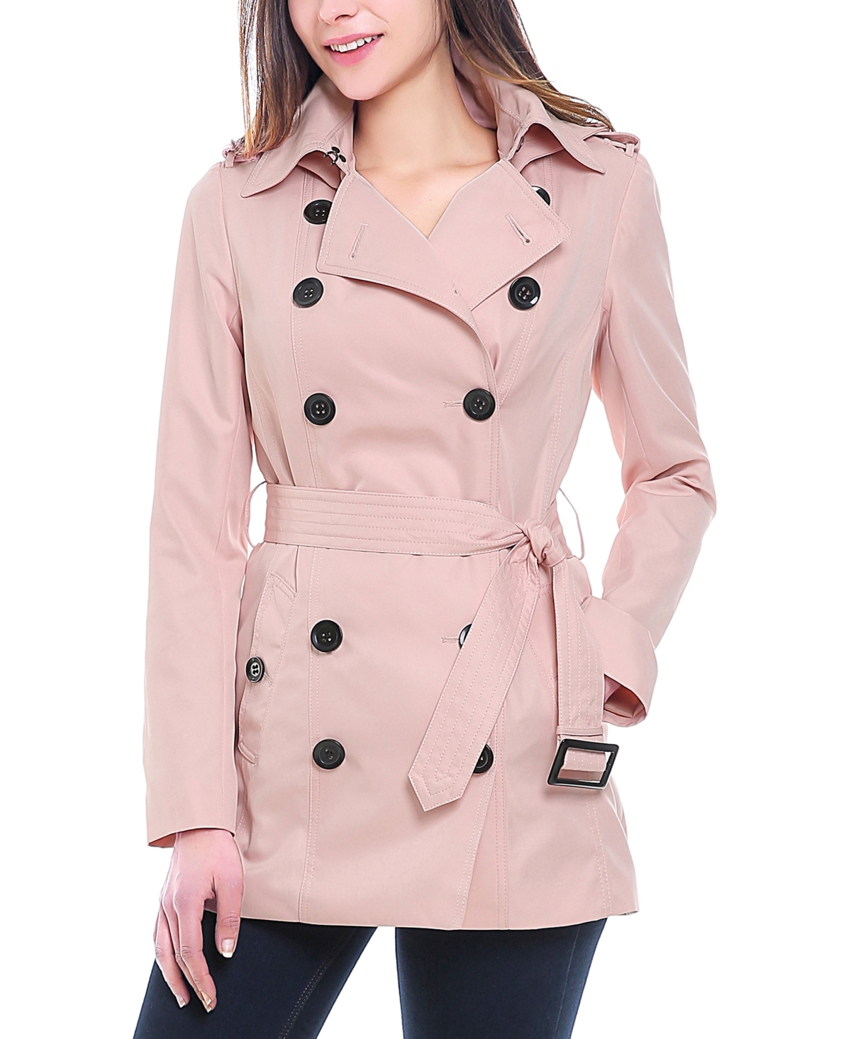 Women's Noa Water-Resistant Shell Trench Coat - Guava