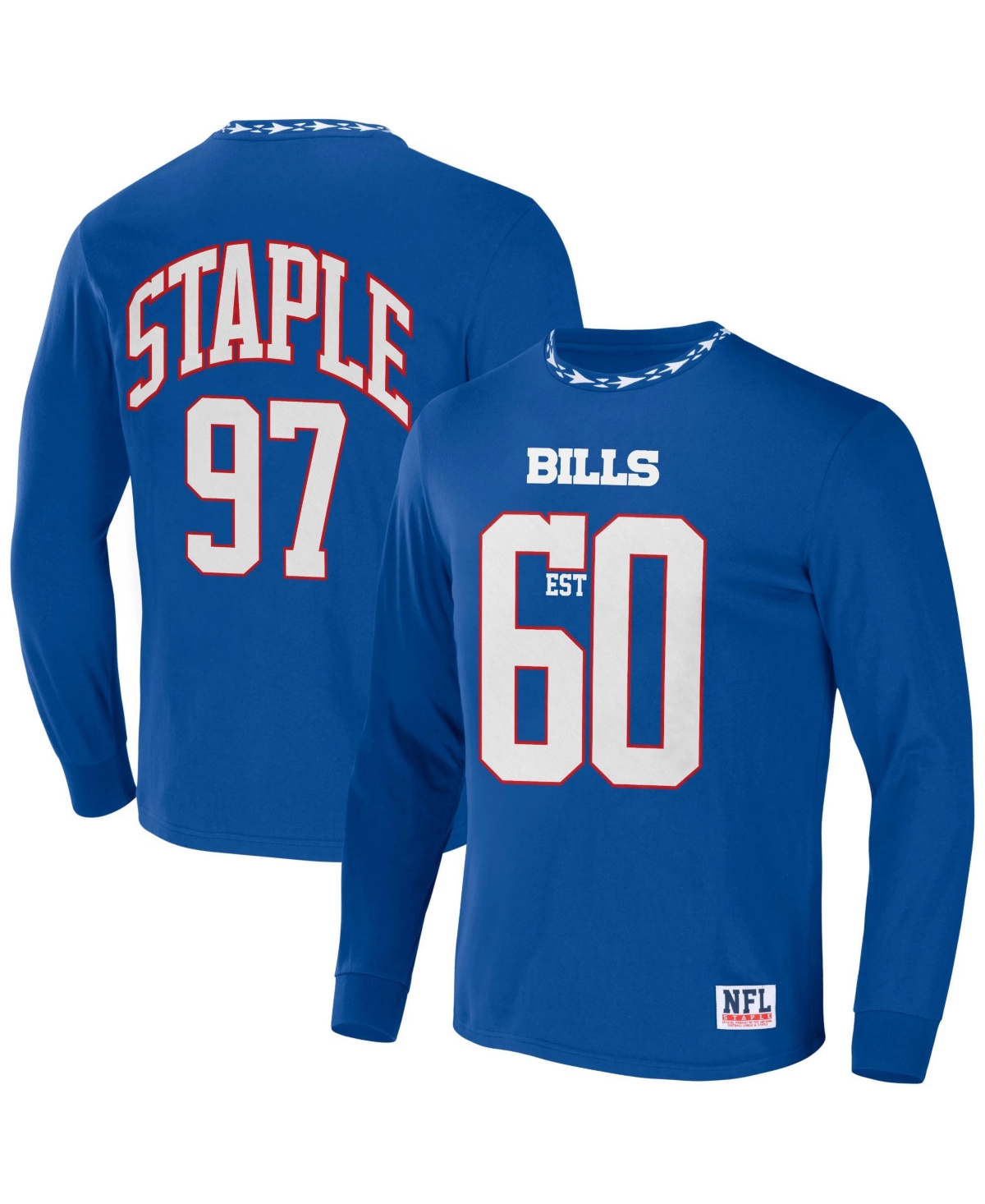 Nfl Properties Men's Nfl X Staple Royal Buffalo Bills Core Long Sleeve Jersey Style T-shirt