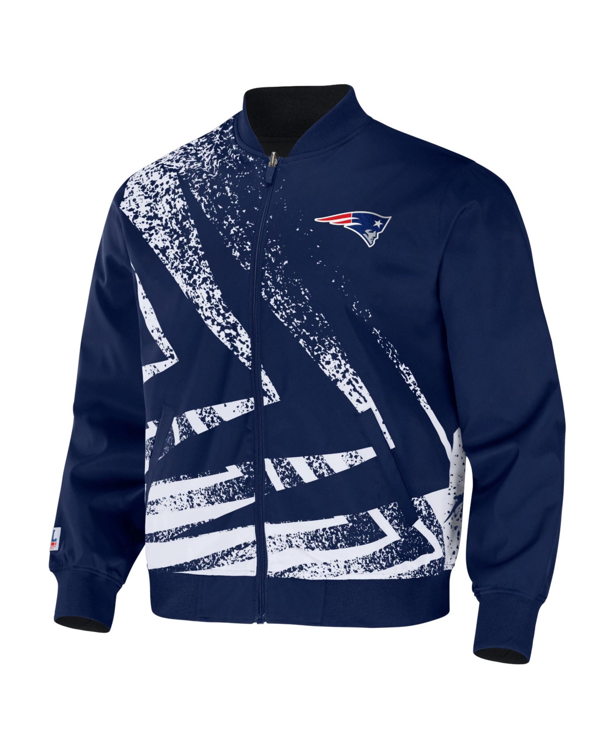 Shop Nfl Properties Men's Nfl X Staple Navy New England Patriots Embroidered Reversable Nylon Jacket