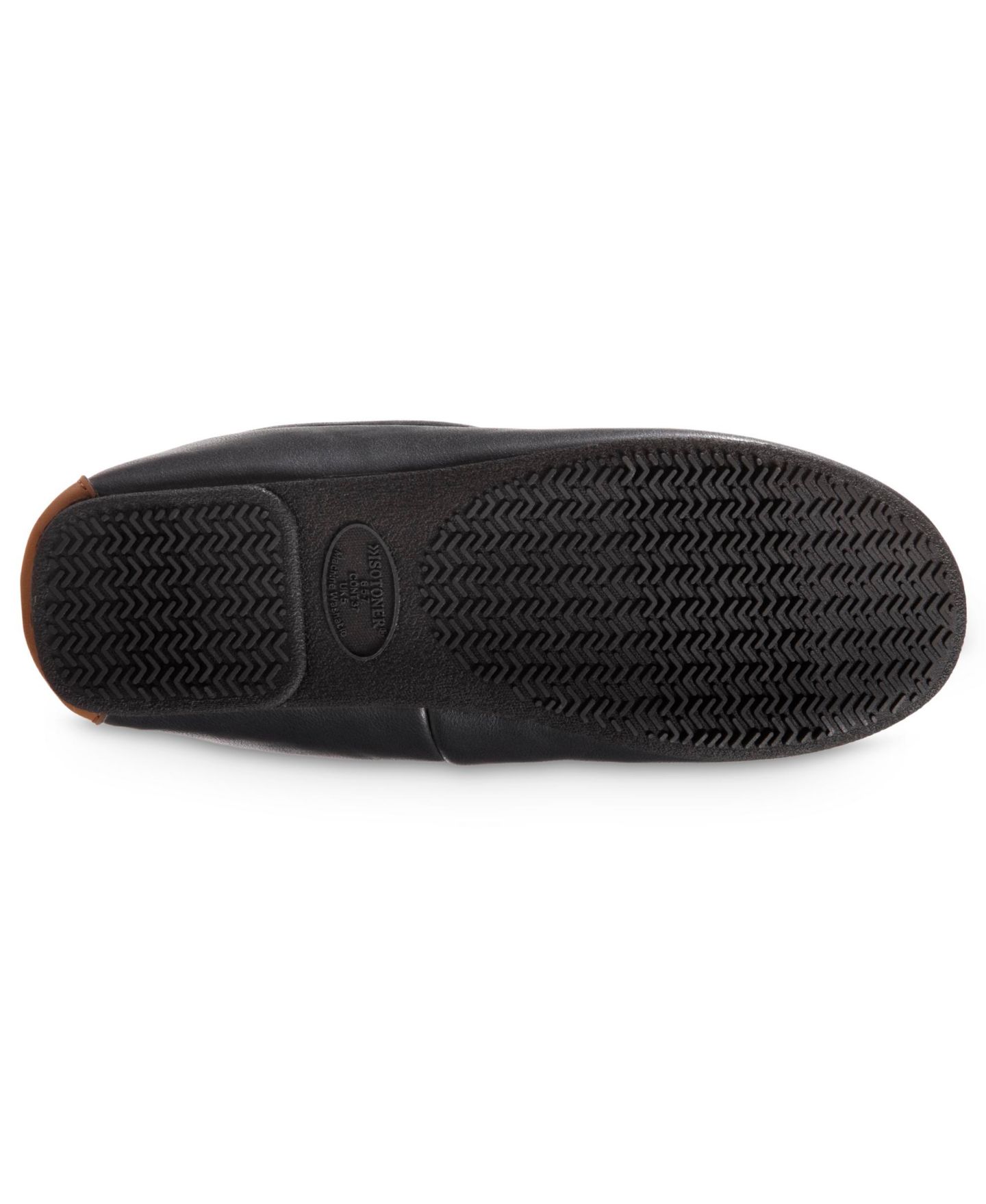 Женские тапочки Isotoner Signature Faux Leather Vivienne Moc Slippers, цвет: Чёрный — фото 4