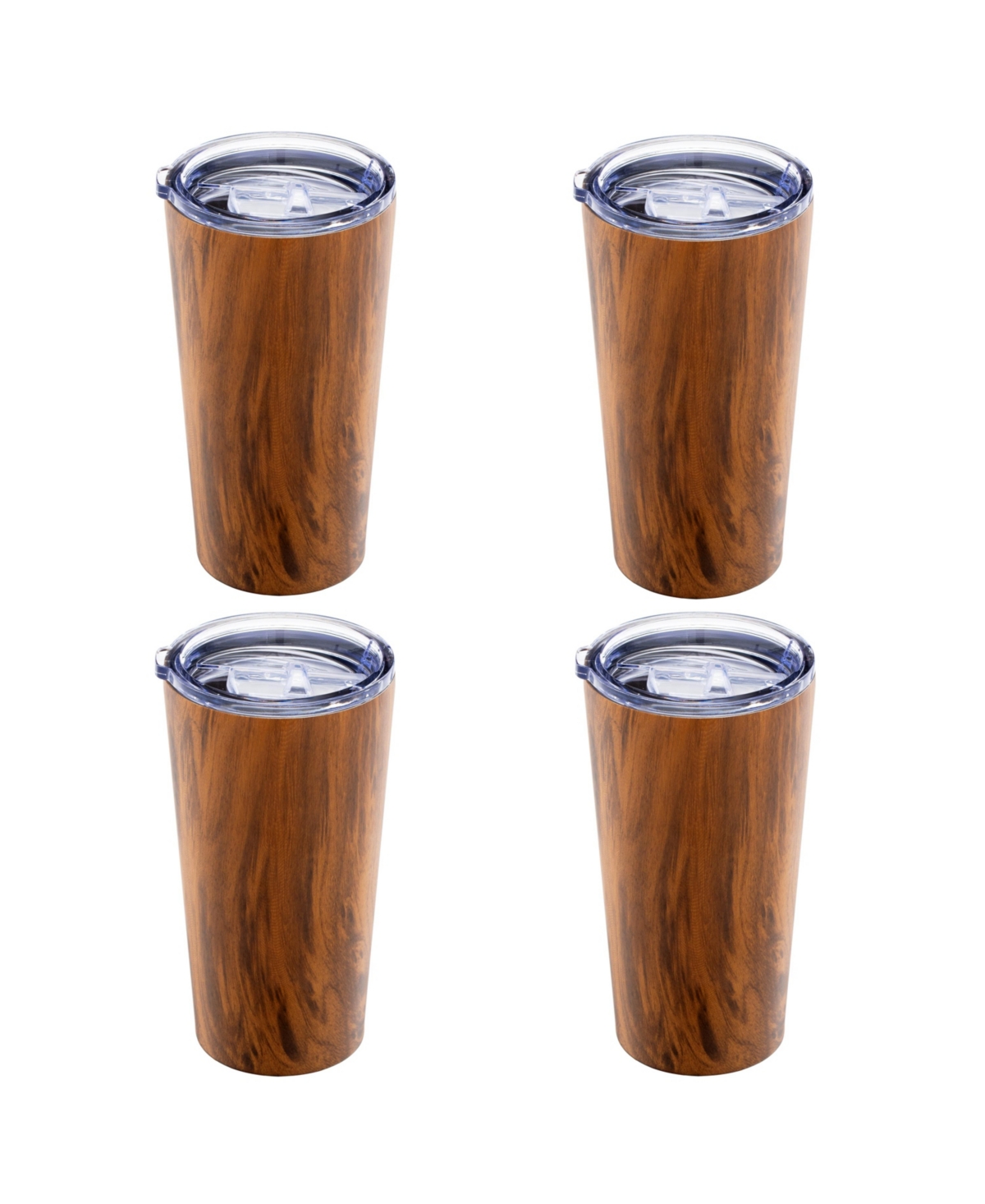 CambridgeDecal Insulated Highballs, Set of 4 - Wood