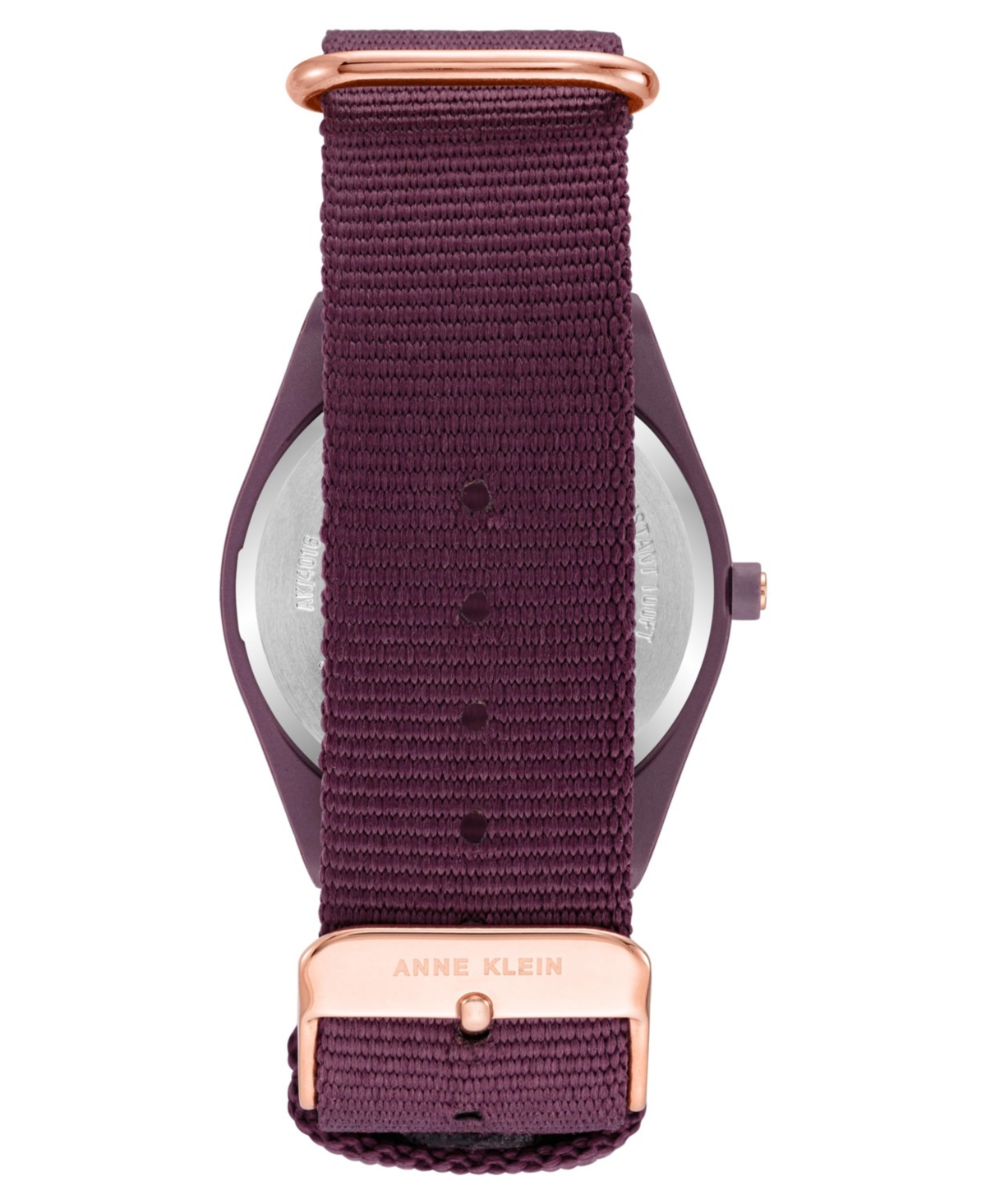 Anne Klein Women's Three-Hand Quartz Purple Oceanwork Plastic Bracelet Watch, 38.5mm - Rose Gold-Tone, Purple
