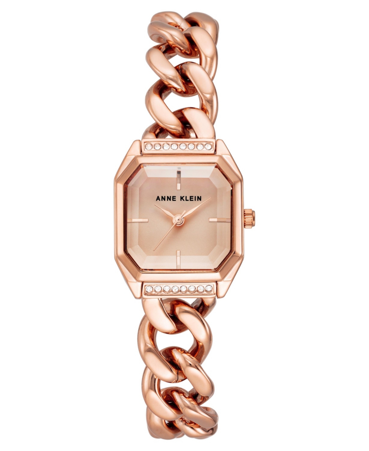 Anne Klein Women's Three-hand Quartz Rose Gold-tone Alloy Chain Bracelet Watch, 23mm
