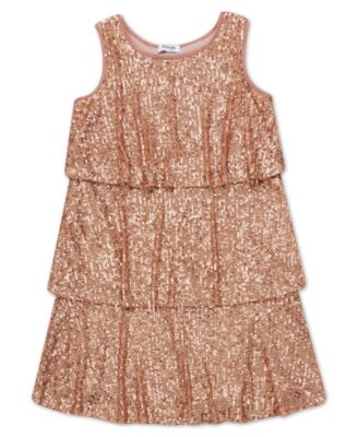 macy's gold sequin dress