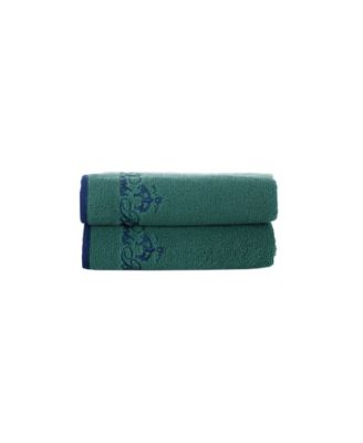 Brooks Brothers Contrast Frame Bath Towels In Green
