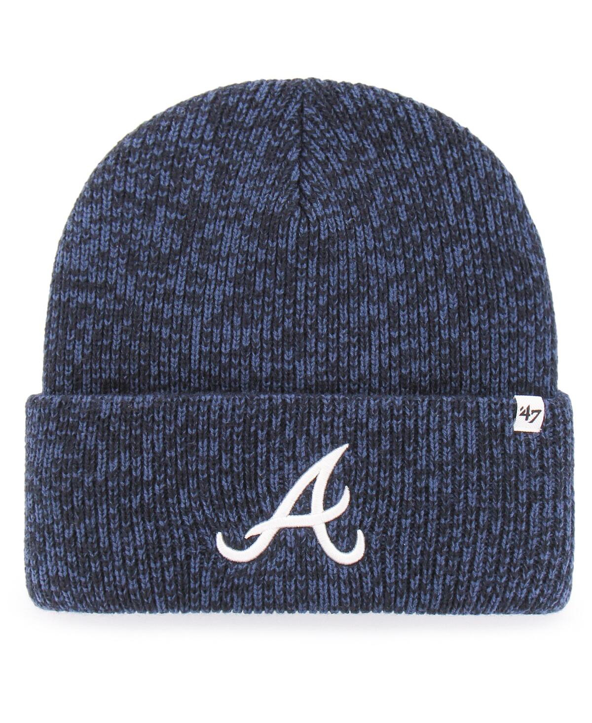 Men's '47 Navy Atlanta Braves Brain Freeze Cuffed Knit Hat