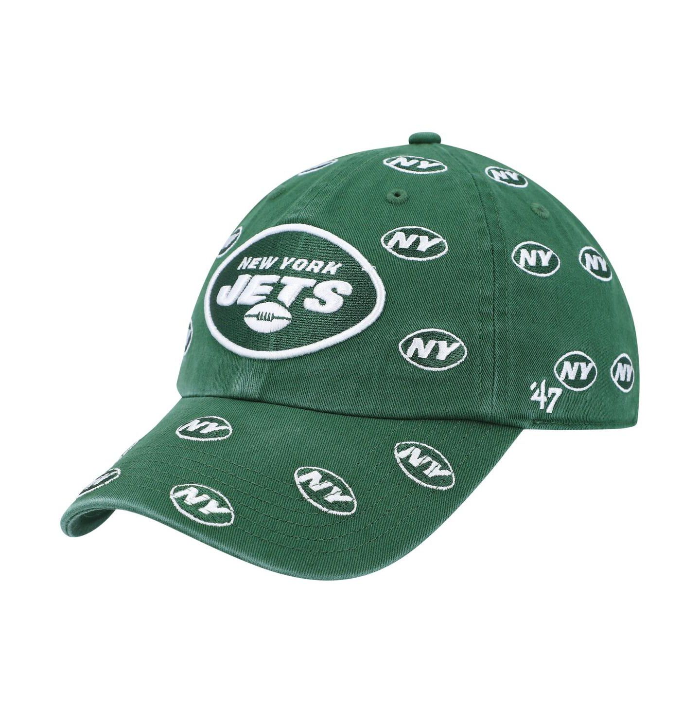 Женская кепка '47 Brand Green New York Jets Confetti Clean Up Adjustable Hat — фото 2