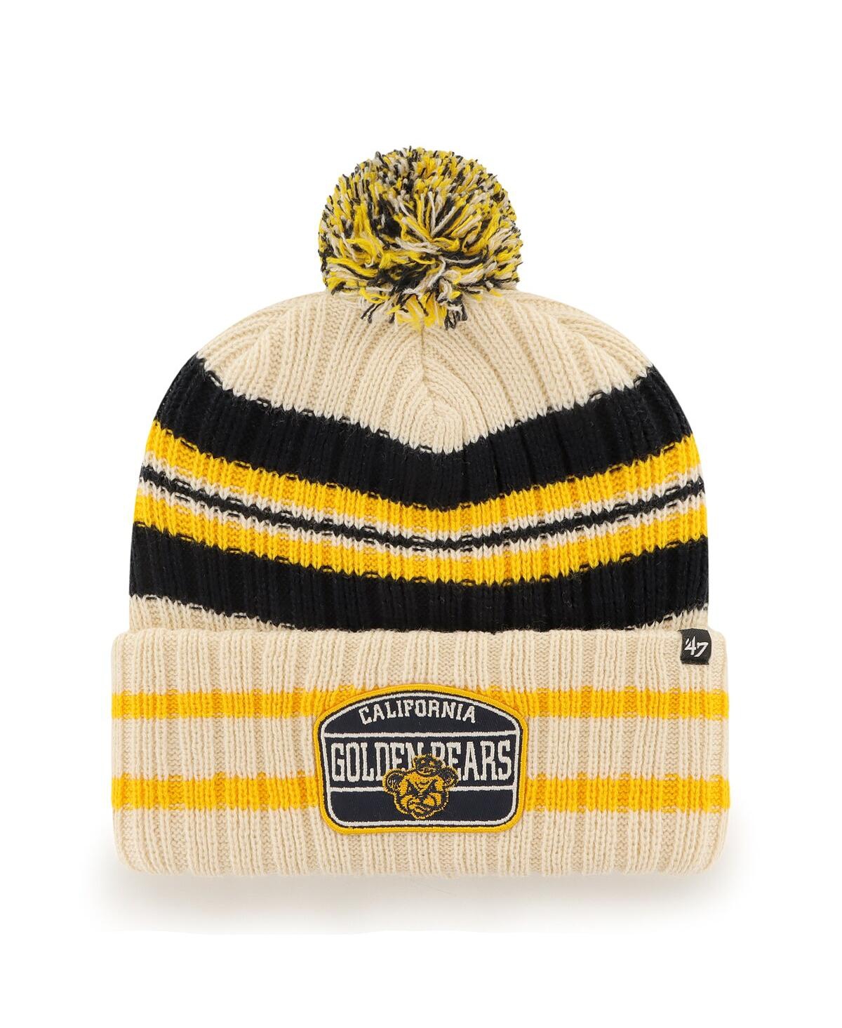 47 Brand Men's '47 Natural Iowa Hawkeyes Hone Patch Cuffed Knit Hat With Pom