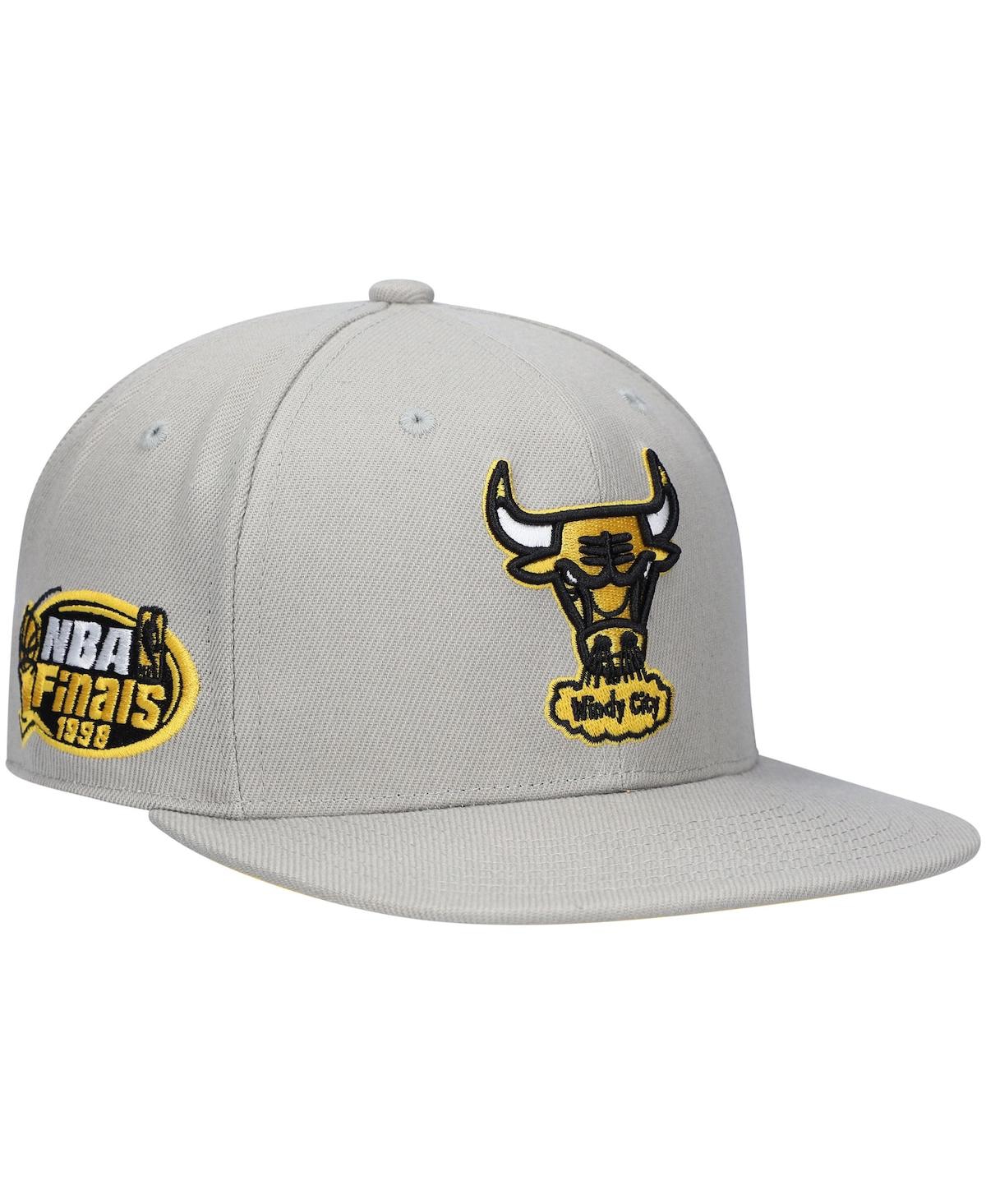 Men's Mitchell & NessChicago Bulls Hardwood Classics 1998 Nba Finals SunnyFitted Hat - Gray