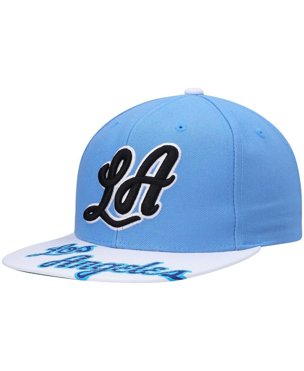 Shop Mitchell & Ness Men's  X Lids Powder Blue, White Los Angeles Lakers Hardwood Classics Reload 3.0 Snap In Powder Blue,white