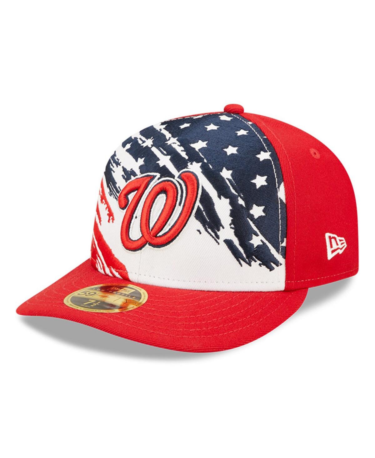 Shop New Era Men's  Red Washington Nationals 2022 4th Of July Low Profile 59fifty Fitted Hat