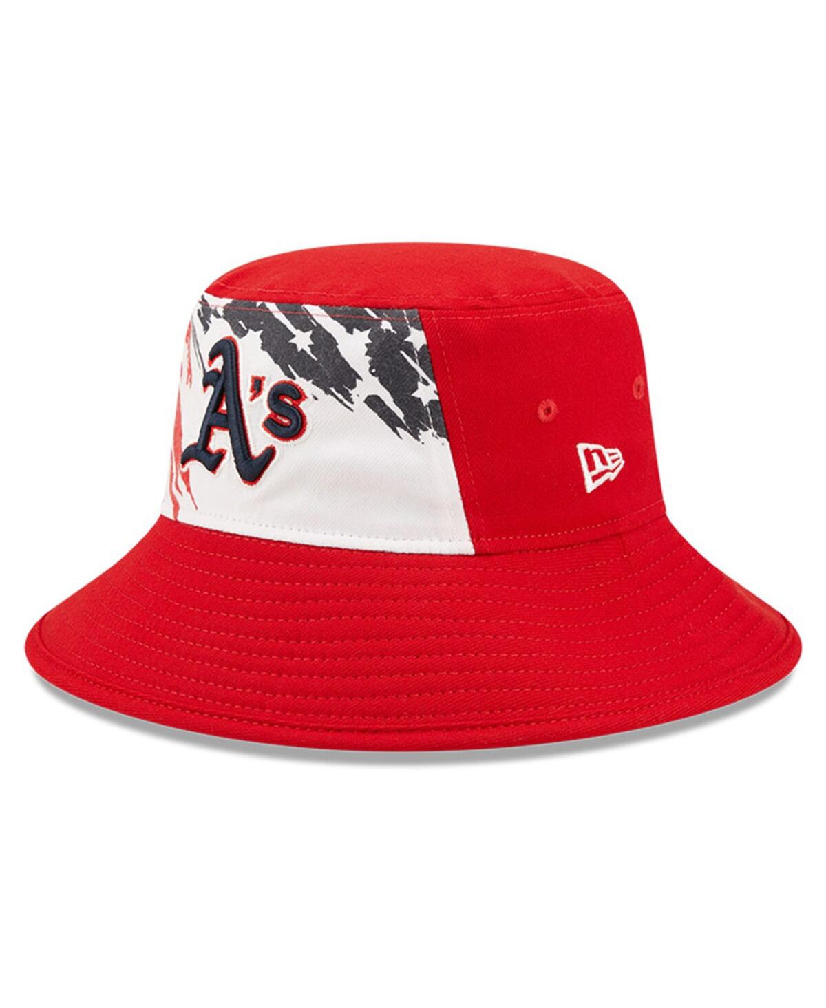 Shop New Era Men's  Red Oakland Athletics 2022 4th Of July Bucket Hat