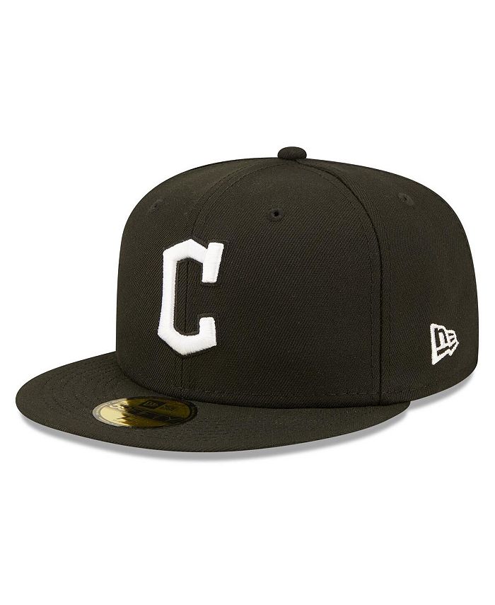 New Era Men's Black Cleveland Guardians Team Logo 59FIFTY Fitted Hat ...