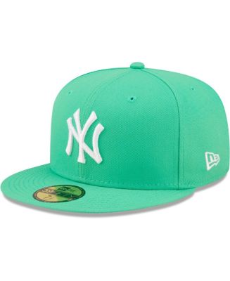 New Era Men's Island Green Logo White New York Yankees 59FIFTY Fitted ...