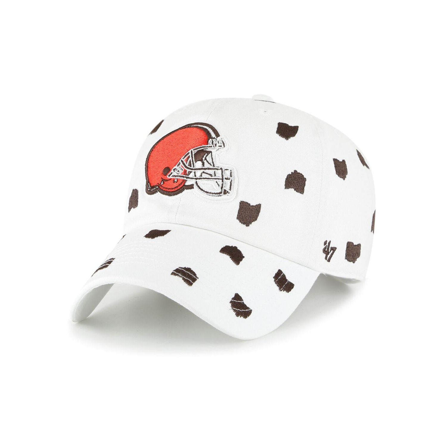 Women's White Cleveland Browns Confetti Clean Up Logo Adjustable Hat
