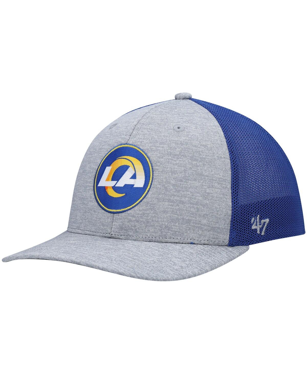 47 Brand Men's ' Heathered Gray And Royal Los Angeles Rams Motivator Flex Hat In Heathered Gray,royal
