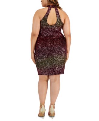 B Darlin Trendy Plus Size Sequined Ombré Dress - Macy's