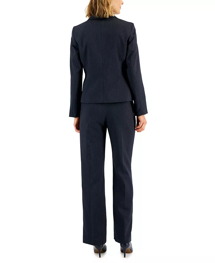 Women's Two-Button Pinstriped 2 Piece Pantsuit, Regular & Petite - thumbnail 3
