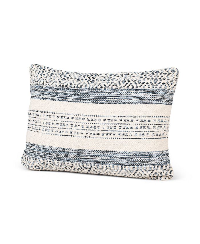 Anaya Home Indigo Stripe Down Lumbar Pillow Macy's