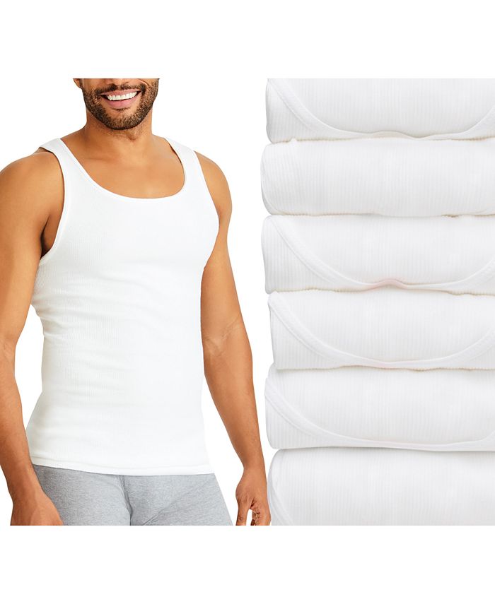 Hanes Men's All-Cotton 7+1 pk. A-Shirt Tank Tops - Macy's