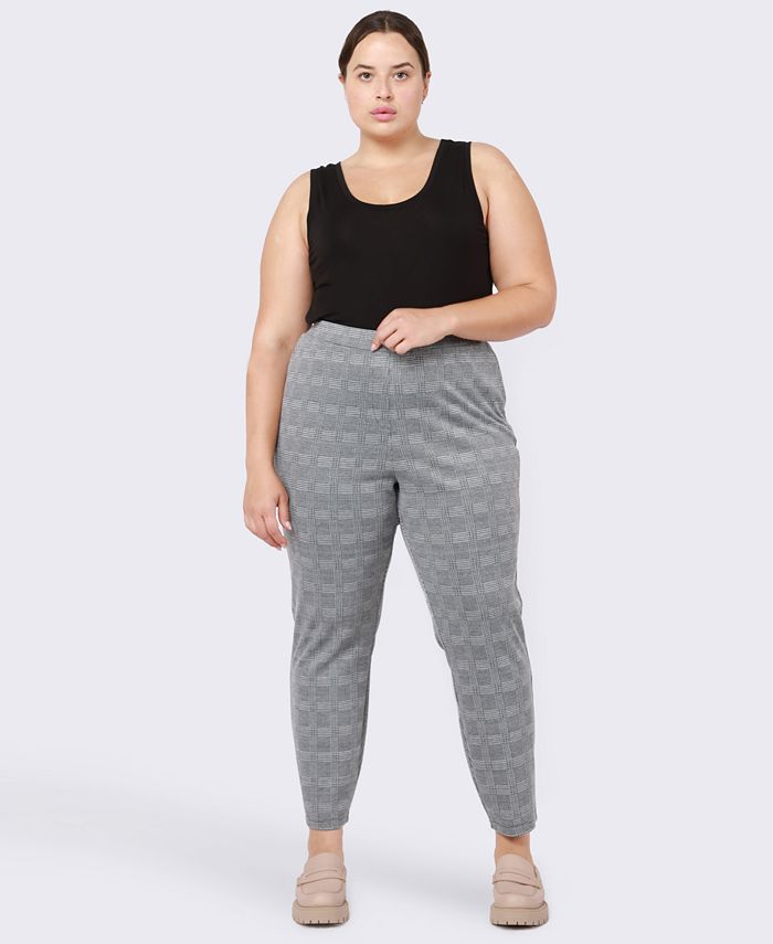 Black Tape Trendy Plus Size Printed Pull-On Pants - Macy's