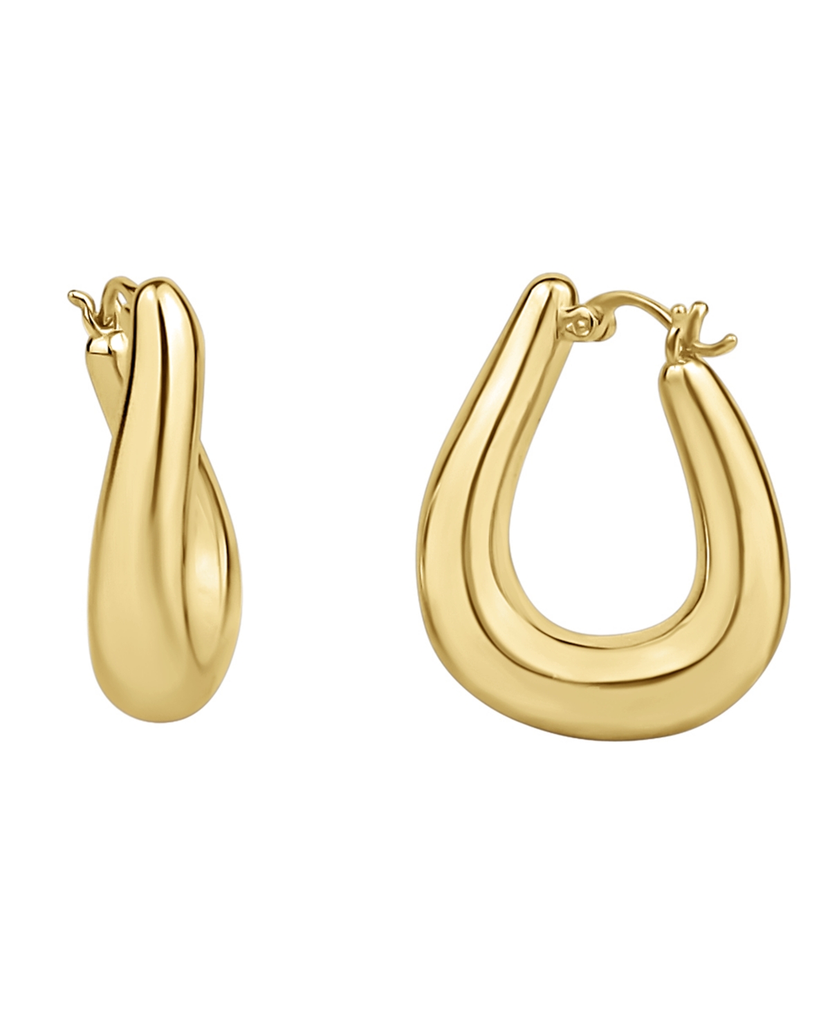 Women's Curved Hoop Earring - Gold Plated
