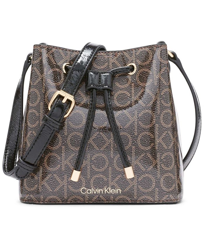 Calvin Klein Astatine Signature Patent Mini Bucket Bag & Reviews - Handbags  & Accessories - Macy's