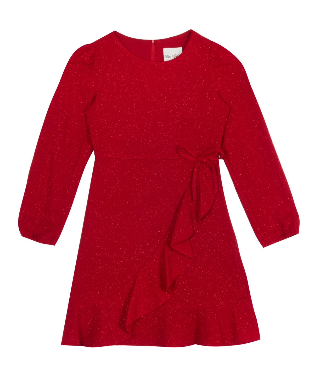 Rare Editions Big Girls Glitter Wrap Dress In Red