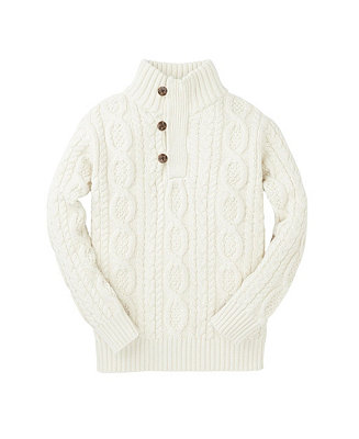 Hope & Henry Boys' Mock Neck Cable Sweater with Buttons, Infant - Macy's