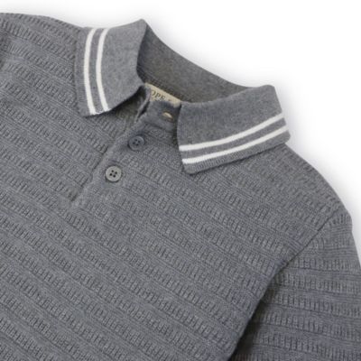 Baby Boys Short Sleeve Sweater Polo with Tipping