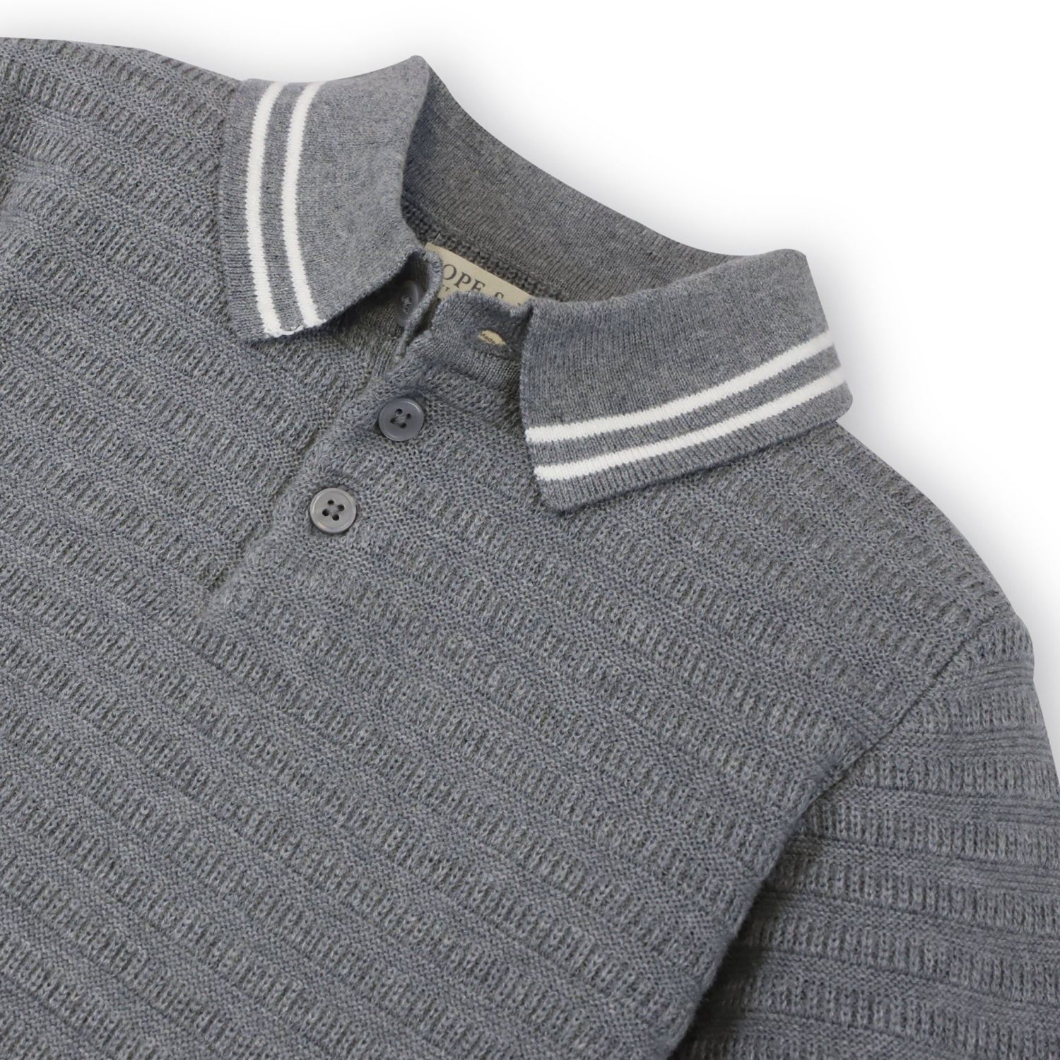 Baby Boys Hope and Henry Short Sleeve Sweater Polo with Tipping