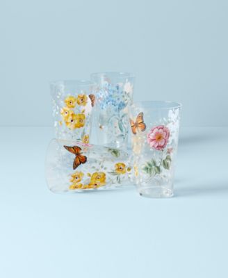 Butterfly Meadow Acrylic Highball Glasses, Set of 4