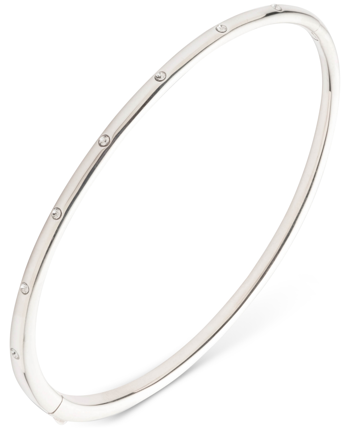 Lauren Ralph Lauren Crystal Studded Bangle Bracelet in Sterling Silver - Silver