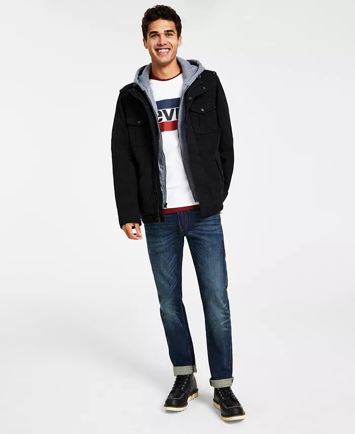 Men's Two Pocket Hooded Trucker Jacket - thumbnail 2