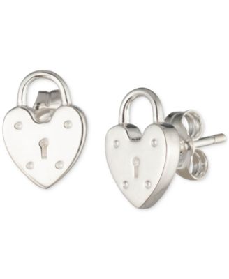 Ralph Lauren - 2-Pc. Set  Heart Lock & Key Stud Earrings in Sterling Silver