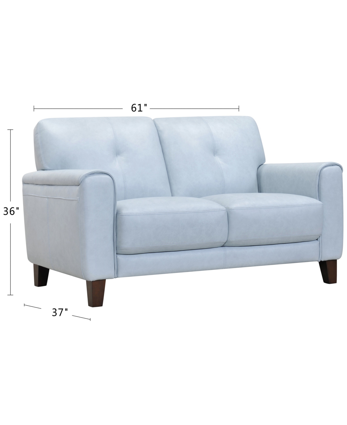 Ashlinn Tufted Pastel Leather Loveseat, Created for Macy's