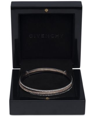 Givenchy Silver-Tone 3-Pc. Set Crystal Stacking Bangle Bracelets