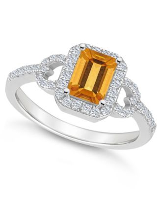 Topaz (1/3 ct. t.w.) Halo Ring in Sterling Silver