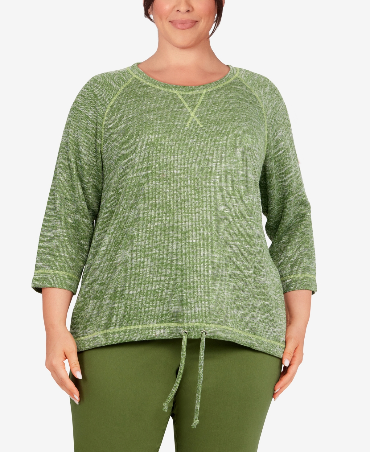 Hearts Of Palm Plus Size Into The Blue Marled Ribbed Sweater