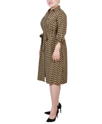 Plus Size Printed Shirt Dress