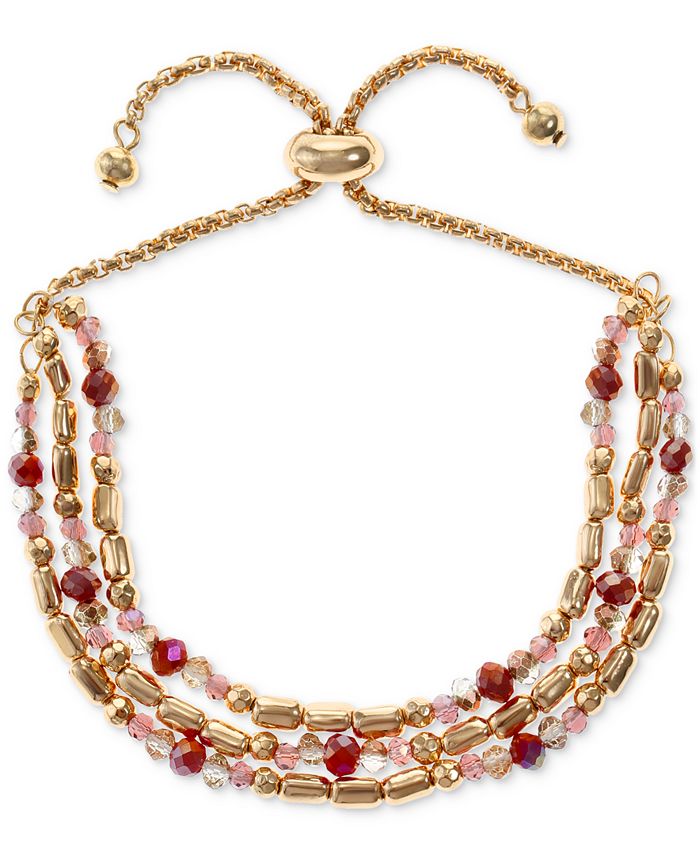 Alor 6-Row Slideover Bracelet Silver, Gold & Rose Gold Toned