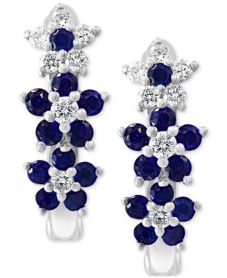 Ruby (1/3 ct. t.w.) & Diamond (1/8 ct. t.w.) Extra-Small Hoop Earrings in 14k Yellow Gold, 0.15" (Also Available in White Gold)