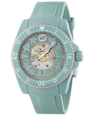 Gucci Unisex Swiss Automatic Dive Aquamarine Plastic Strap Watch 40mm Macy s