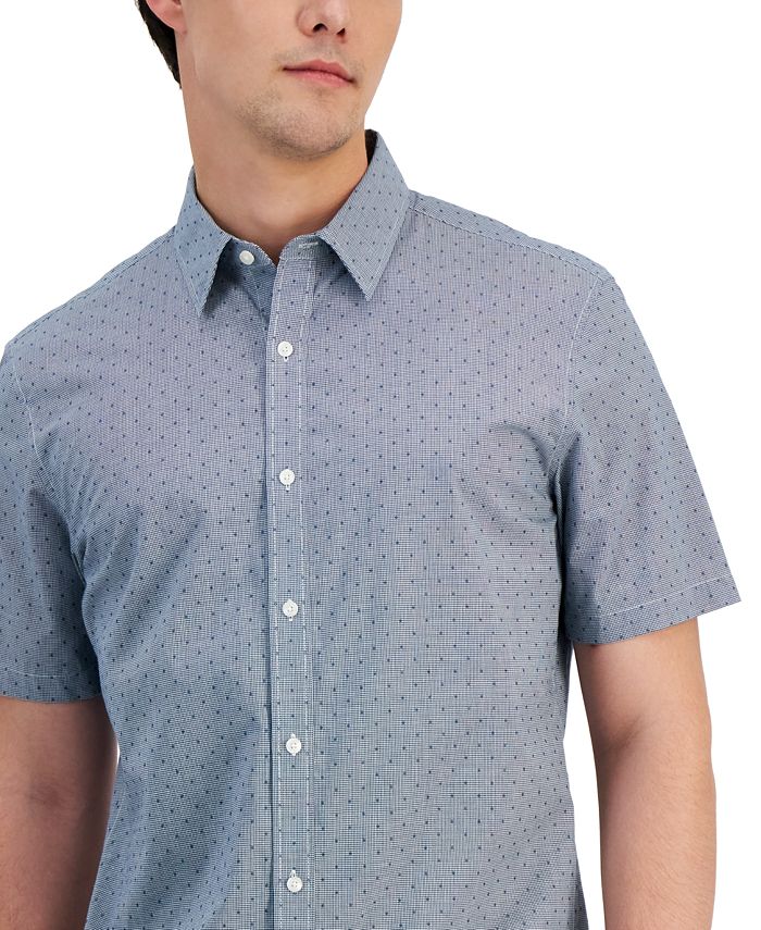 Michael Kors Men's SlimFit Stretch MicroCheck ButtonDown Shirt Macy's